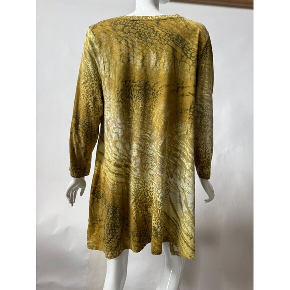 Lori Goldstein XL Animal Print Metallic Tunic Top - Picture 12 of 16